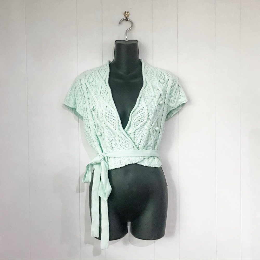 NWT FREE PEOPLE Short Sleeve Wrap Sweater